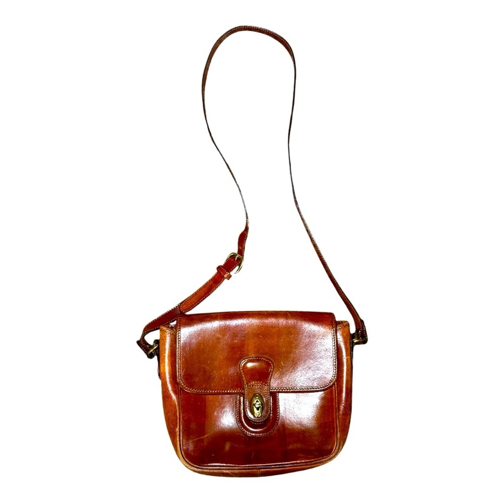 DESMO Vintage Made In Italy Classic Brown Leather Crossbody Bag